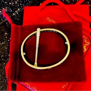 New Cartier Stainless Steel Gold plated LOVE Screwdriver Bracelet/Cuff/ Bangle